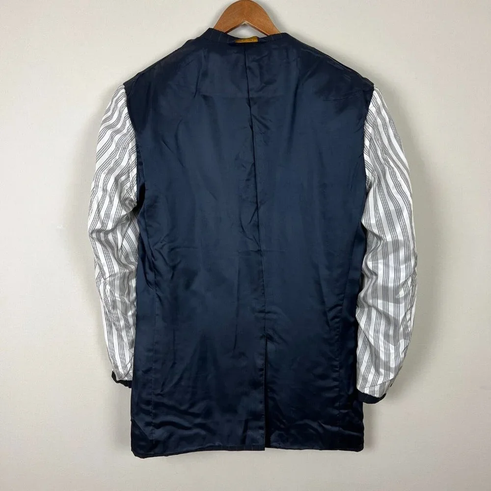 Brooks Brothers Blazer Jacket Sport Coat Mens 41L Blue Pinstripe Wool Brooksease